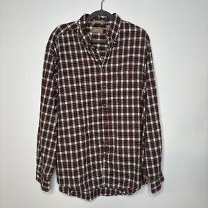 Vintage Arrow Khakis Cotton Flannel Tartan Plaid Button Down Shirt Size XL